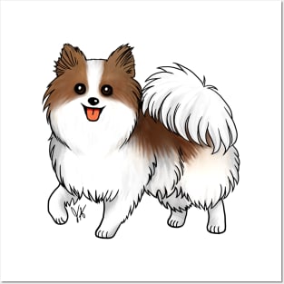 Dog - Pomeranian - Brown and white Posters and Art